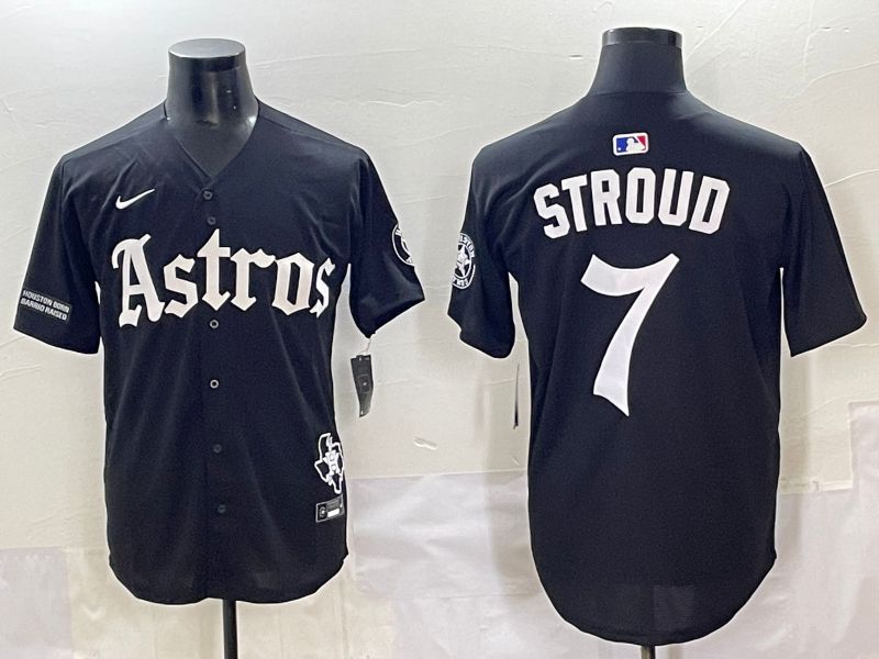 Men 2025 Houston Astros #7 Stroud Black Five generations Joint Name Nike MLB Jersey style 13->houston astros->MLB Jersey